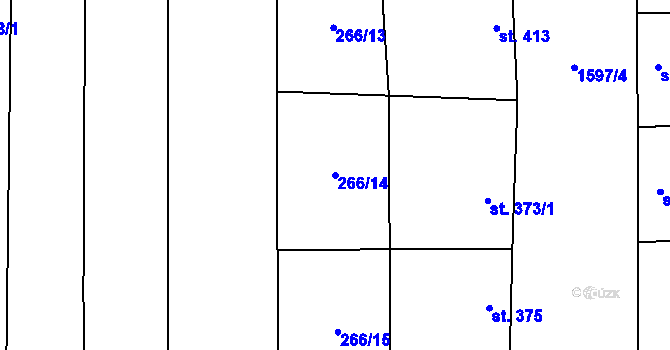 Parcela st. 266/14 v KÚ Lipov, Katastrální mapa