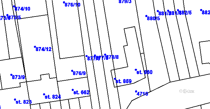 Parcela st. 878/8 v KÚ Lipov, Katastrální mapa