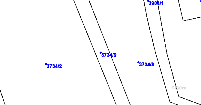 Parcela st. 3734/9 v KÚ Lipov, Katastrální mapa