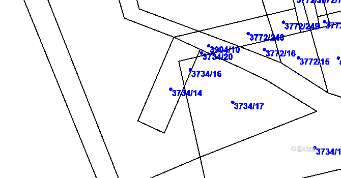 Parcela st. 3734/14 v KÚ Lipov, Katastrální mapa