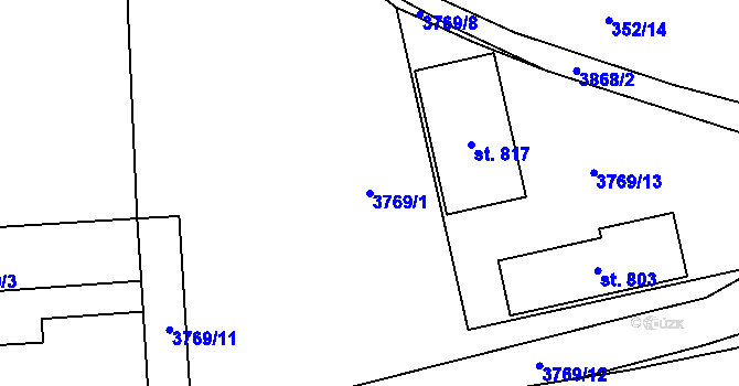 Parcela st. 3769/1 v KÚ Lipov, Katastrální mapa