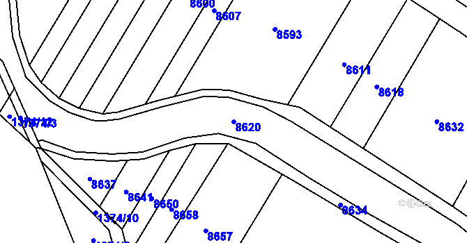 Parcela st. 8620 v KÚ Lipov, Katastrální mapa