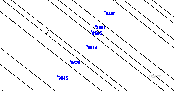 Parcela st. 8514 v KÚ Lipov, Katastrální mapa