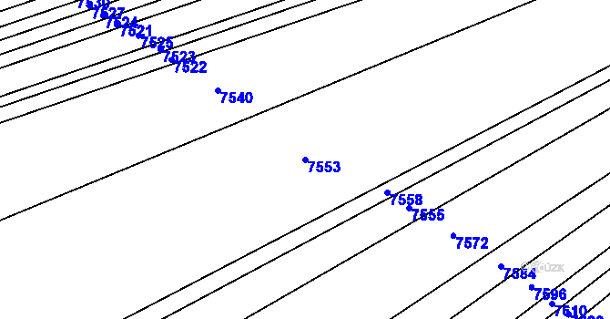 Parcela st. 7553 v KÚ Lipov, Katastrální mapa