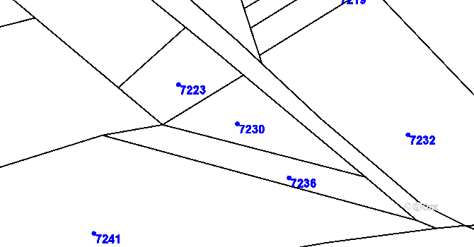 Parcela st. 7230 v KÚ Lipov, Katastrální mapa