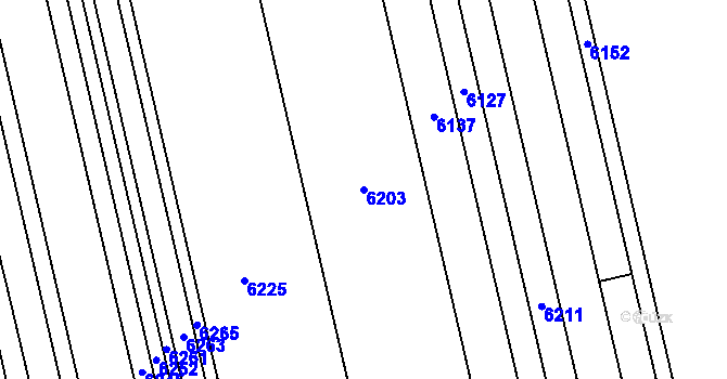 Parcela st. 6203 v KÚ Lipov, Katastrální mapa