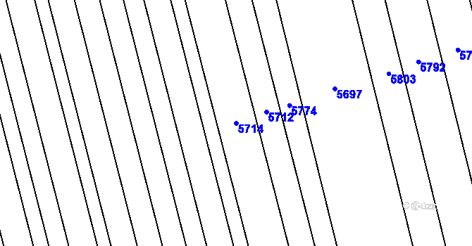 Parcela st. 5714 v KÚ Lipov, Katastrální mapa