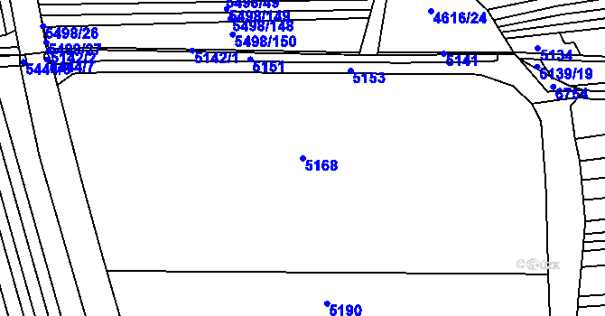 Parcela st. 5168 v KÚ Lipov, Katastrální mapa