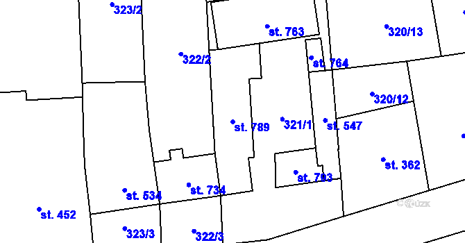 Parcela st. 789 v KÚ Lipov, Katastrální mapa