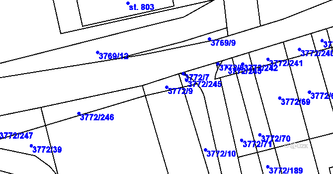 Parcela st. 3772/9 v KÚ Lipov, Katastrální mapa