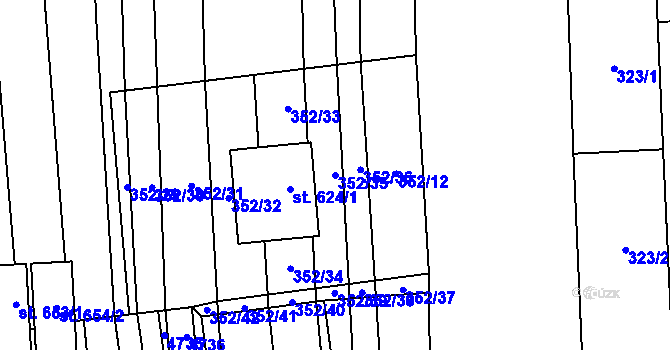 Parcela st. 352/35 v KÚ Lipov, Katastrální mapa