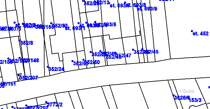 Parcela st. 352/48 v KÚ Lipov, Katastrální mapa