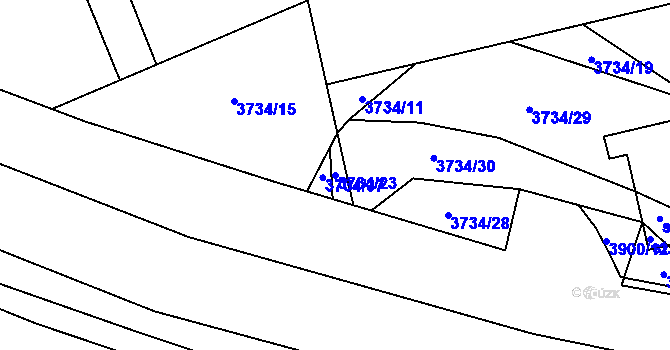 Parcela st. 3734/23 v KÚ Lipov, Katastrální mapa