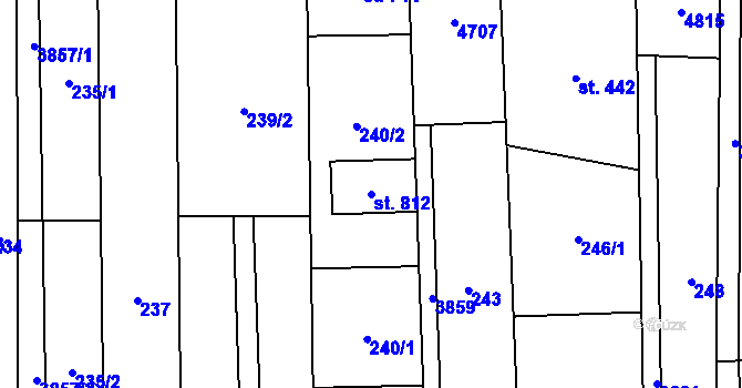 Parcela st. 812 v KÚ Lipov, Katastrální mapa