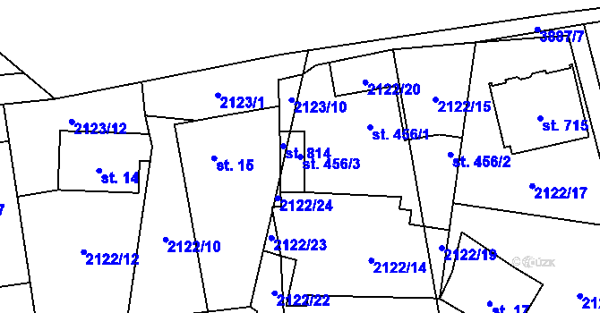 Parcela st. 456/3 v KÚ Lipov, Katastrální mapa