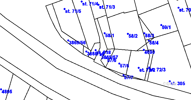 Parcela st. 818 v KÚ Lipov, Katastrální mapa