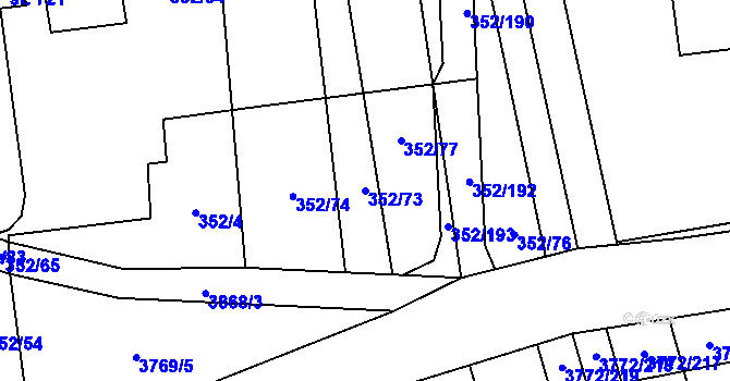 Parcela st. 352/73 v KÚ Lipov, Katastrální mapa
