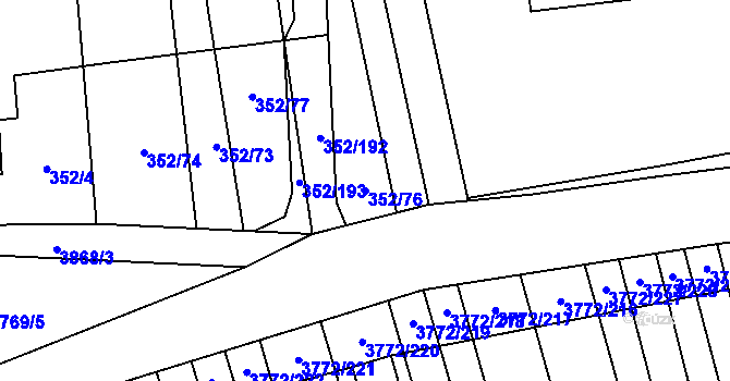 Parcela st. 352/76 v KÚ Lipov, Katastrální mapa