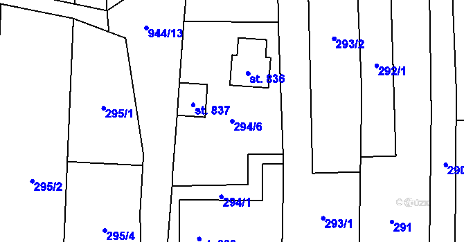 Parcela st. 294/6 v KÚ Lipov, Katastrální mapa