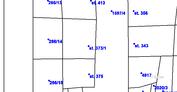 Parcela st. 373/1 v KÚ Lipov, Katastrální mapa