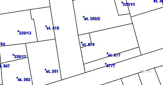 Parcela st. 878 v KÚ Lipov, Katastrální mapa