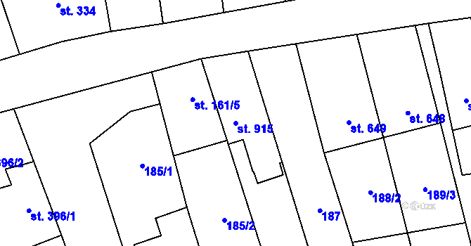 Parcela st. 915 v KÚ Lipov, Katastrální mapa