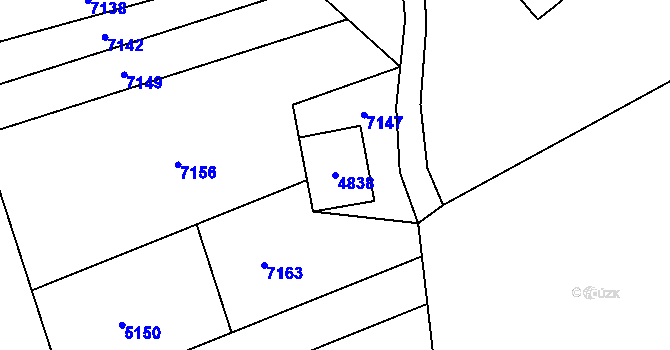 Parcela st. 4838 v KÚ Lipov, Katastrální mapa