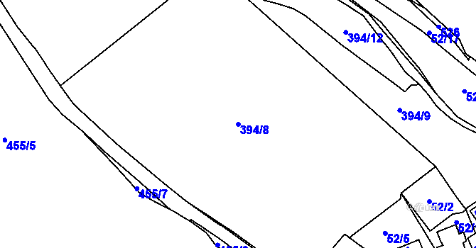 Parcela st. 394/8 v KÚ Dolní Lipina, Katastrální mapa