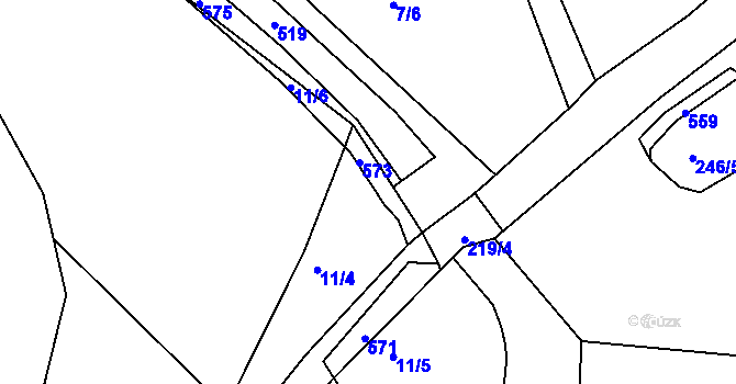 Parcela st. 12 v KÚ Horní Lipina, Katastrální mapa