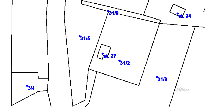 Parcela st. 27 v KÚ Kozly u Lipové, Katastrální mapa