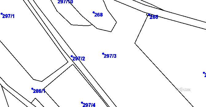Parcela st. 297/3 v KÚ Kozly u Lipové, Katastrální mapa