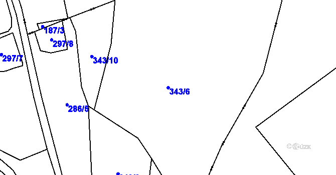 Parcela st. 343/6 v KÚ Kozly u Lipové, Katastrální mapa