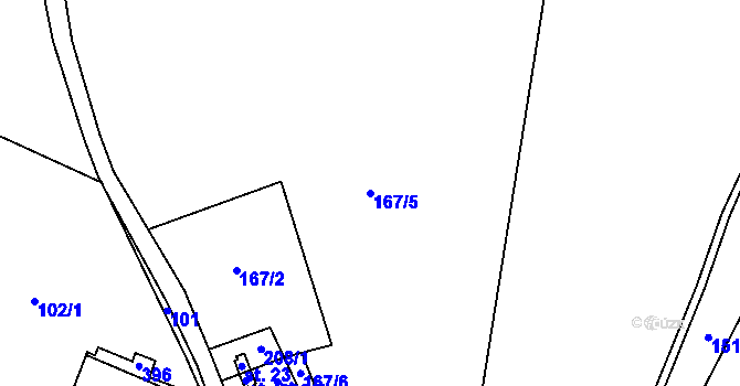 Parcela st. 167/5 v KÚ Kozly u Lipové, Katastrální mapa