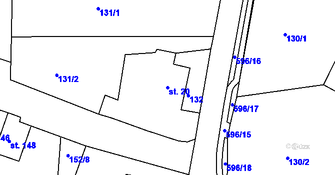 Parcela st. 20 v KÚ Lipová u Chebu, Katastrální mapa