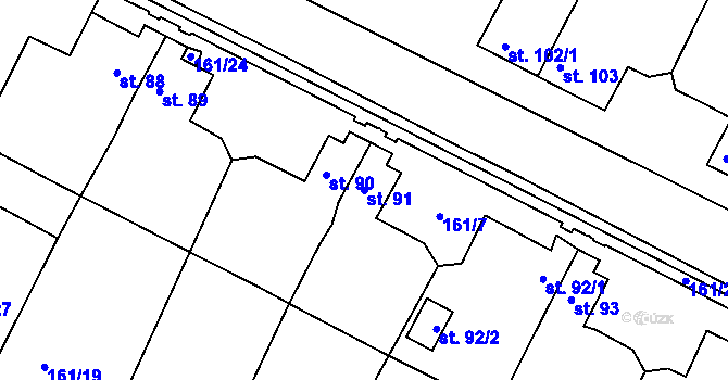 Parcela st. 91 v KÚ Lipová u Chebu, Katastrální mapa