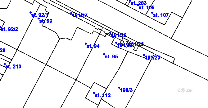 Parcela st. 95 v KÚ Lipová u Chebu, Katastrální mapa