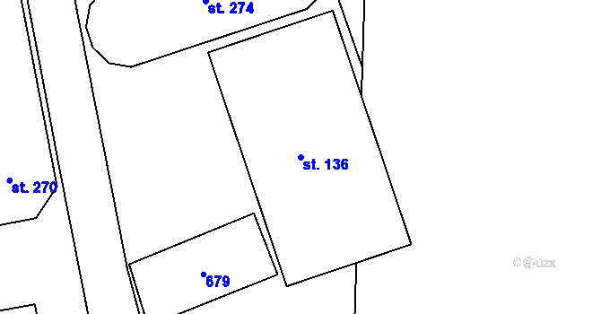Parcela st. 136 v KÚ Lipová u Chebu, Katastrální mapa