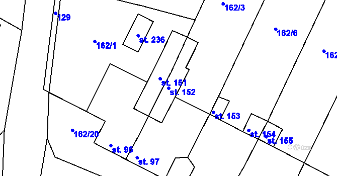 Parcela st. 152 v KÚ Lipová u Chebu, Katastrální mapa