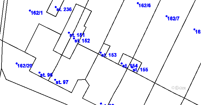 Parcela st. 153 v KÚ Lipová u Chebu, Katastrální mapa