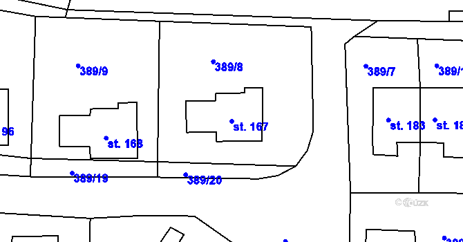 Parcela st. 167 v KÚ Lipová u Chebu, Katastrální mapa