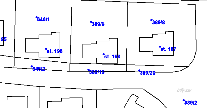 Parcela st. 168 v KÚ Lipová u Chebu, Katastrální mapa