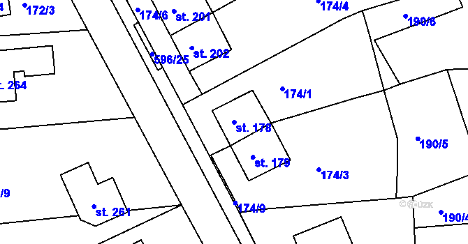 Parcela st. 178 v KÚ Lipová u Chebu, Katastrální mapa