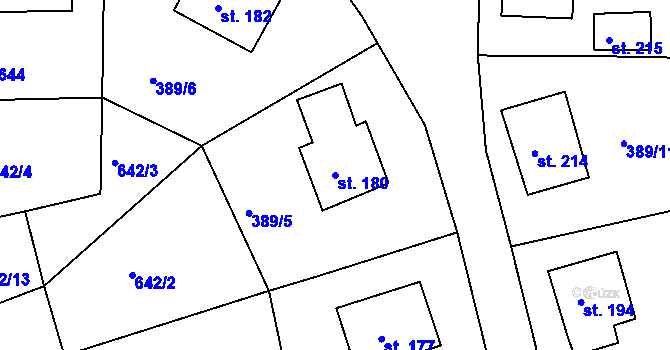 Parcela st. 180 v KÚ Lipová u Chebu, Katastrální mapa