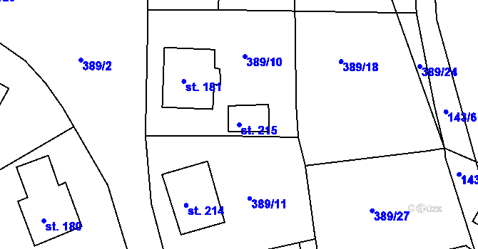 Parcela st. 215 v KÚ Lipová u Chebu, Katastrální mapa