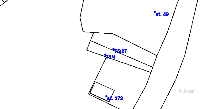 Parcela st. 75/4 v KÚ Lipová u Chebu, Katastrální mapa