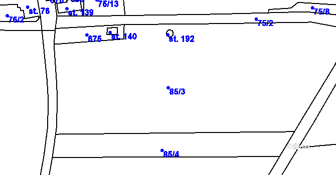 Parcela st. 85/3 v KÚ Lipová u Chebu, Katastrální mapa