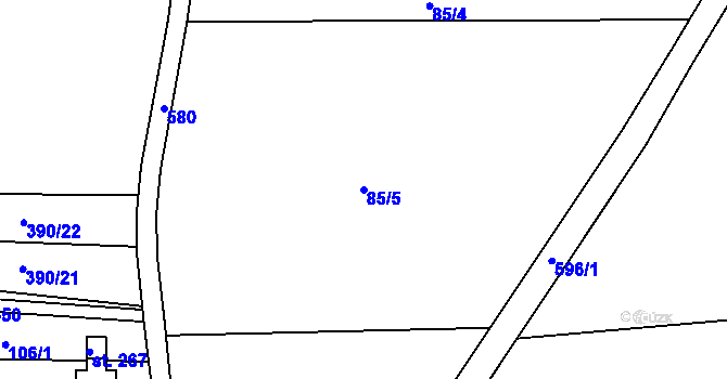 Parcela st. 85/5 v KÚ Lipová u Chebu, Katastrální mapa