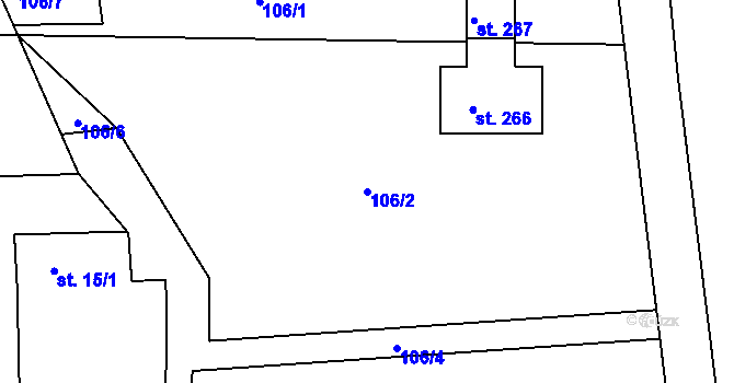 Parcela st. 106/2 v KÚ Lipová u Chebu, Katastrální mapa