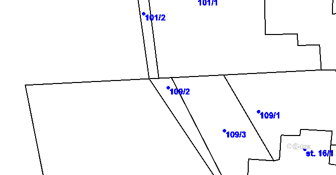 Parcela st. 109/2 v KÚ Lipová u Chebu, Katastrální mapa
