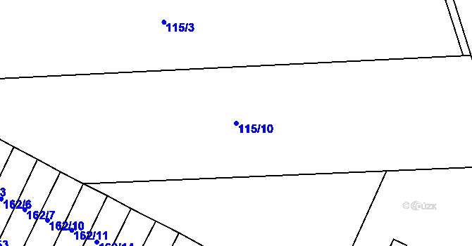 Parcela st. 115/10 v KÚ Lipová u Chebu, Katastrální mapa